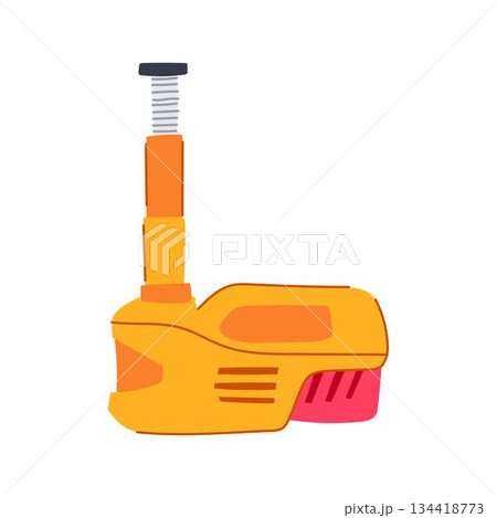 Yellow car jack tool lifting vehicle maintenance concept 134418773