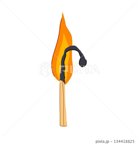 Burning wooden matchstick illustrating energy and consumption Burning wooden matchstick illustrating energy and consumption 134418825