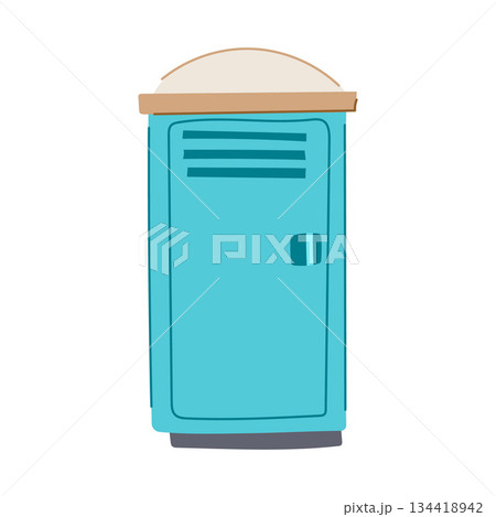 Portable toilet providing temporary sanitation services 134418942