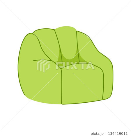 Green bean bag chair providing modern seating comfort 134419011