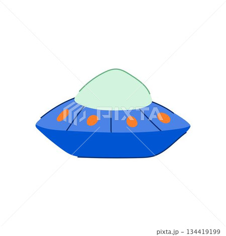 Flying saucer vector illustration representing alien travel 134419199
