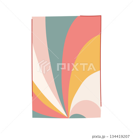 Retro 70s abstract groovy sunburst pattern background 134419207