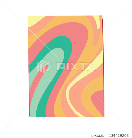 Psychedelic flowing abstract waves retro background design 134419208
