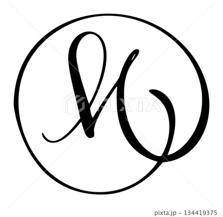 Vector calligraphy hand drawn letter M icon logo. Script font. style Handwritten brush Vector calligraphy hand drawn letter M icon logo. Script font. style Handwritten brush 134419375