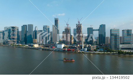 Aerial view of landscape in Guangzhou city, China 134419502