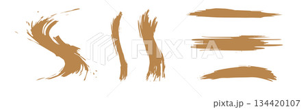 墨で描いたシンプルな金のラインイラスト 134420107