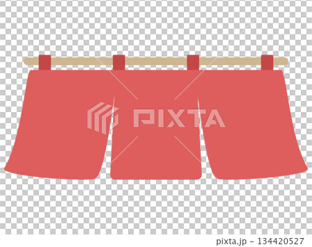 紅色3幅寬窗簾 紅色3幅寬窗簾 134420527