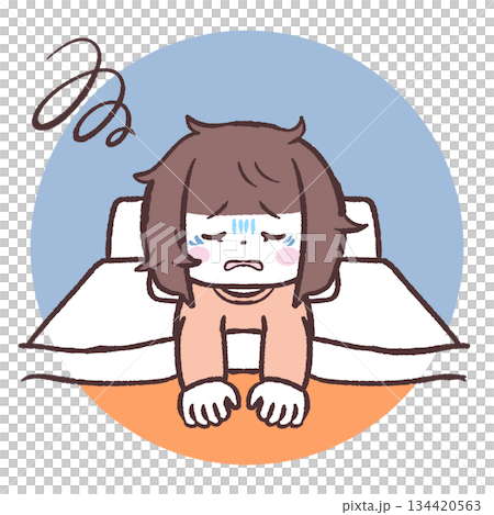 目覚めの悪い女の子のイラスト 目覚めの悪い女の子のイラスト 134420563