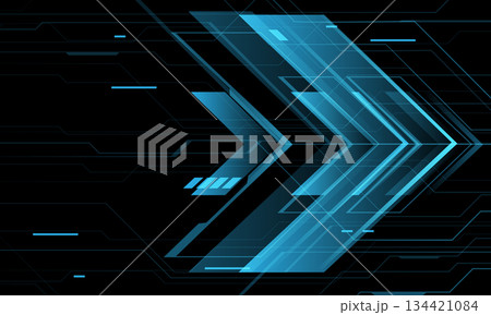 Abstact blue line light arrow cyber technology futuristic on black design modern background vector 134421084