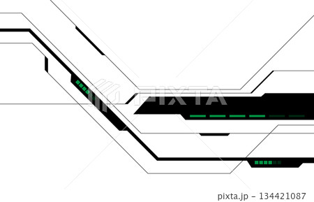 Abstract technology technology futuristic black cyber line green power on white design modern background vector illustration. 134421087