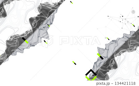 Abstract art wireframe background. Modern science or technology art elements. Surface illustration. Abstract art wireframe background. Modern science or technology art elements. Surface illustration. 134421118
