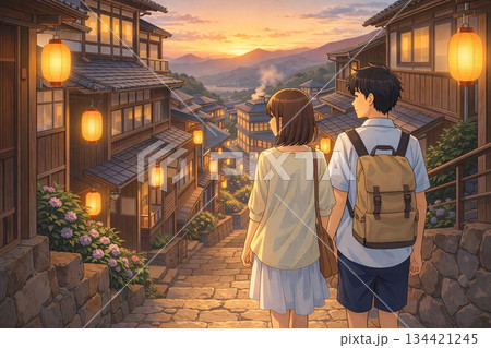 夏の旅行 イラスト 134421245