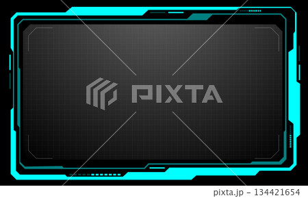 HUD frames blue grey user interface elements design modern technology futuristic control panel screen digital hologram window gaming menu touching cyber monitor set on black background vector 134421654