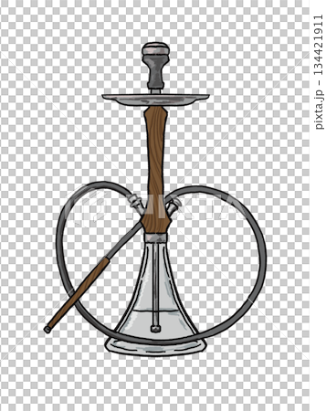 Illustration of a wooden shisha stand Illustration of a wooden shisha stand 134421911