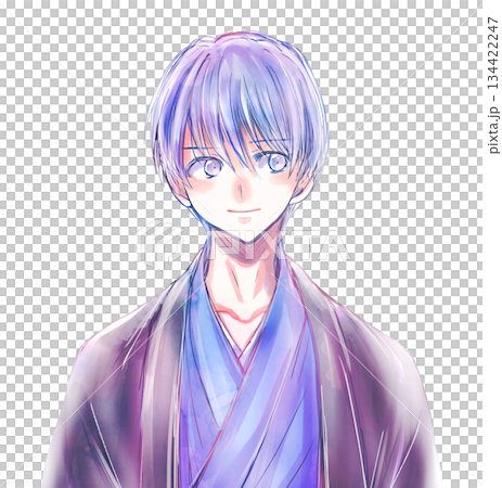 一個穿著日式服裝、微笑的男人 134422247