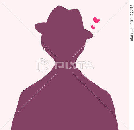 和服を着た男性 帽子 恋愛 シルエット 和服を着た男性 帽子 恋愛 シルエット 134422248