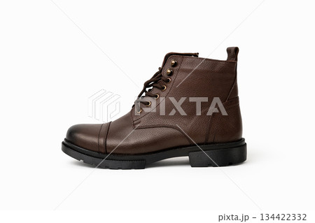 Brown Leather Ankle Boots Isolated Brown Leather Ankle Boots Isolated 134422332