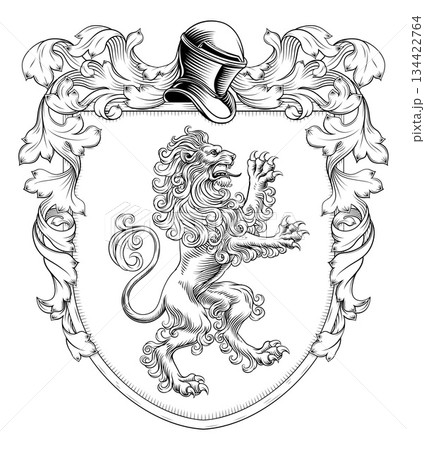 Coat of Arms Crest Lion Family Heraldic Shield 134422764