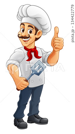 Chef Baker Cartoon Cook Food Man Mascot Character 134422779