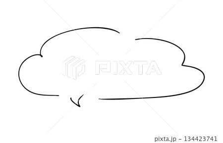 手書きの吹き出しのベクターイラスト 単品 フレーム シンプル ふきだし 134423741