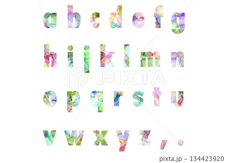 文字 5 小文字 カラーガラス風 134423920