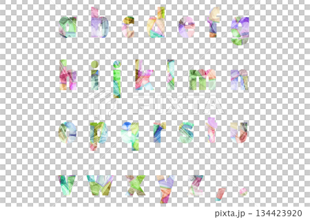 文字 5 小文字 カラーガラス風 134423920