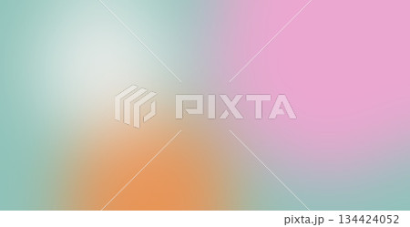 A smooth gradient transition from soft orange to light pink, blending seamlessly with a pale blue background. The colors create a calming and modern aesthetic. 134424052