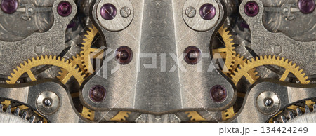 clockwork old mechanical watch, high resolution and detail clockwork old mechanical watch, high resolution and detail 134424249