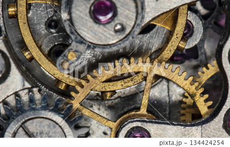 clockwork old mechanical watch, high resolution and detail clockwork old mechanical watch, high resolution and detail 134424254