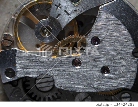 clockwork old mechanical watch, high resolution and detail clockwork old mechanical watch, high resolution and detail 134424285