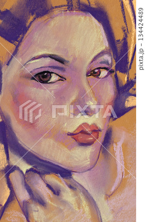 female portrait, pencil drawing illustration, sketch female portrait, pencil drawing illustration, sketch 134424489