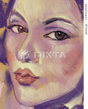 female portrait, pencil drawing illustration, sketch female portrait, pencil drawing illustration, sketch 134424490