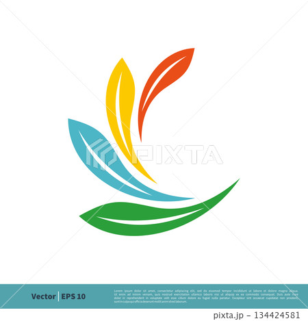 Ornamental Leaves Icon Vector Logo Template Illustration Design. Vector EPS 10. 134424581