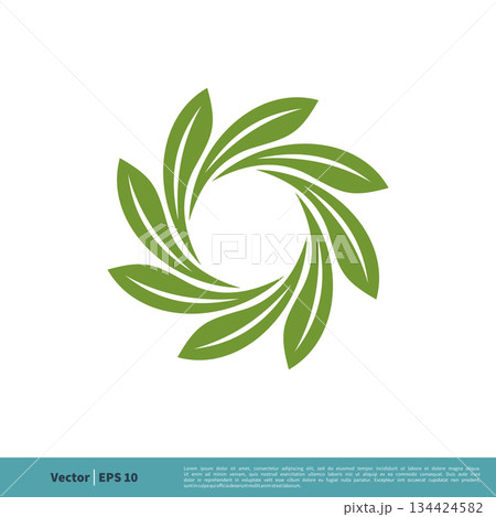 Ornamental Leaves Icon Vector Logo Template Illustration Design. Vector EPS 10. 134424582