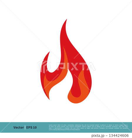 Red Fire Icon Vector Logo Template Illustration Design. Vector EPS 10. Red Fire Icon Vector Logo Template Illustration Design. Vector EPS 10. 134424606