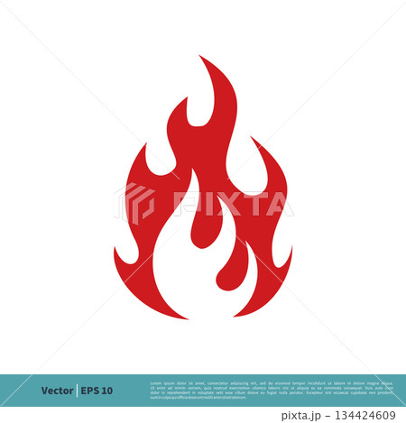 Red Fire Icon Vector Logo Template Illustration Design. Vector EPS 10. 134424609