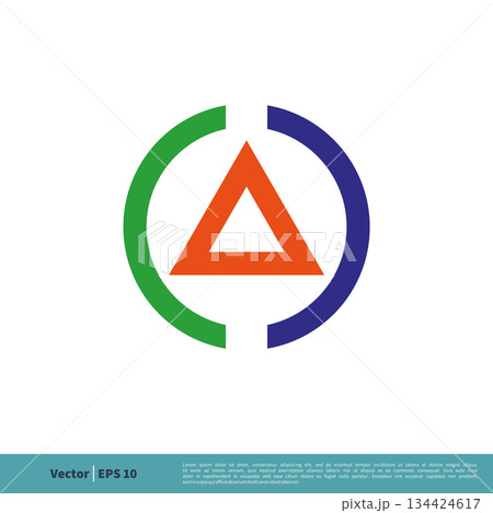 A Letter Triangle and Circle Icon Vector Logo Template Illustration Design. Vector EPS 10. A Letter Triangle and Circle Icon Vector Logo Template Illustration Design. Vector EPS 10. 134424617