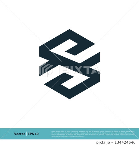 Abstract S Letter Hexagon Shape Icon Vector Logo Template Illustration Design. Vector EPS 10. 134424646