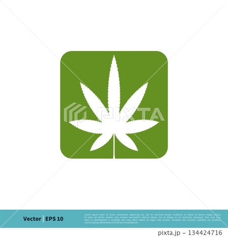 Hemp Leaf, Marijuana, Ganja Icon Vector Logo Template Illustration Design. Vector EPS 10. 134424716
