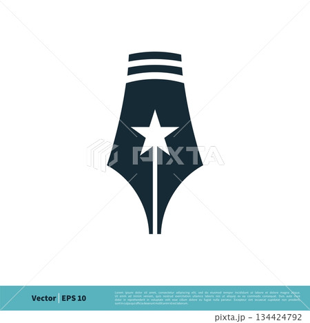 Pen Star Icon Vector Logo Template Illustration Design. Vector EPS 10. 134424792