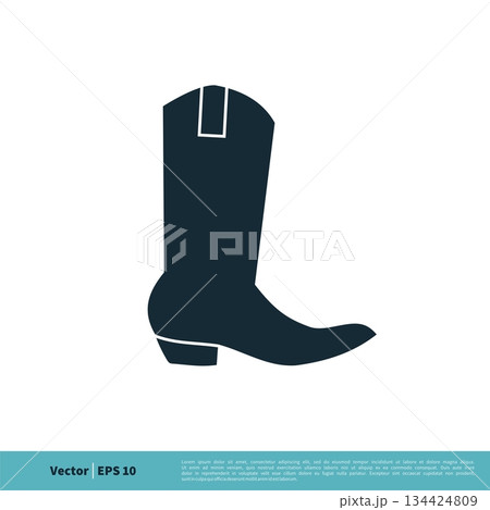 Cowboy Boot Icon Vector Logo Template Illustration Design. Vector EPS 10. Cowboy Boot Icon Vector Logo Template Illustration Design. Vector EPS 10. 134424809