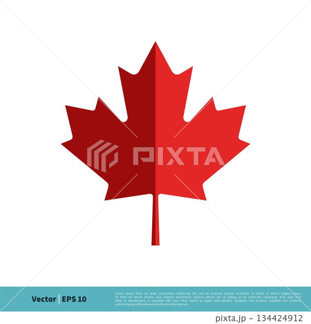 Red Maple Leaf Icon Vector Logo Template Illustration Design. Vector EPS 10. 134424912
