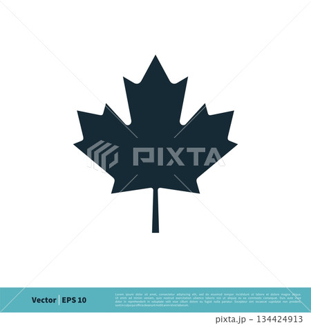 Red Maple Leaf Icon Vector Logo Template Illustration Design. Vector EPS 10. 134424913