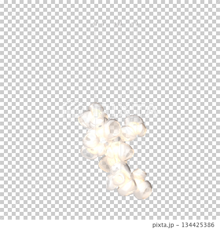 chandelier on the ceiling isolated on transparent background, hanging lamp, pendant light, 3D illustration, cg render 134425386