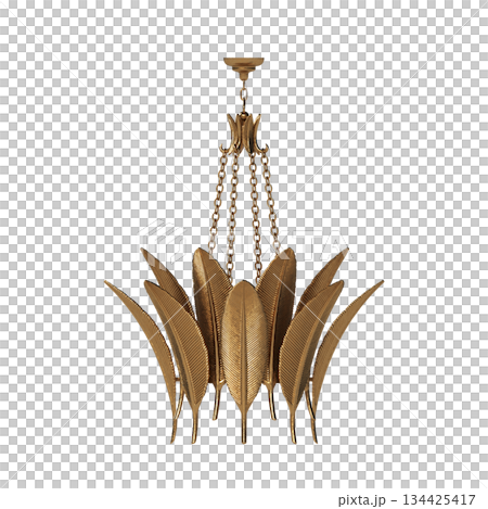chandelier on the ceiling isolated on transparent background, hanging lamp, pendant light, 3D illustration, cg render chandelier on the ceiling isolated on transparent background, hanging lamp, pendant light, 3D illustration, cg render 134425417