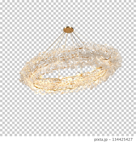 chandelier on the ceiling isolated on transparent background, hanging lamp, pendant light, 3D illustration, cg render chandelier on the ceiling isolated on transparent background, hanging lamp, pendant light, 3D illustration, cg render 134425427