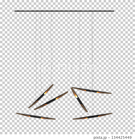 chandelier on the ceiling isolated on transparent background, hanging lamp, pendant light, 3D illustration, cg render 134425449