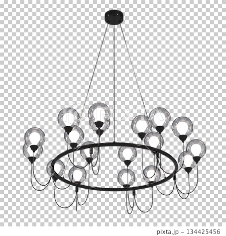 chandelier on the ceiling isolated on transparent background, hanging lamp, pendant light, 3D illustration, cg render chandelier on the ceiling isolated on transparent background, hanging lamp, pendant light, 3D illustration, cg render 134425456