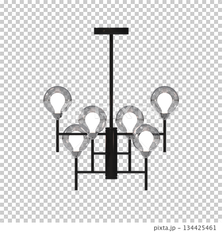 chandelier on the ceiling isolated on transparent background, hanging lamp, pendant light, 3D illustration, cg render chandelier on the ceiling isolated on transparent background, hanging lamp, pendant light, 3D illustration, cg render 134425461