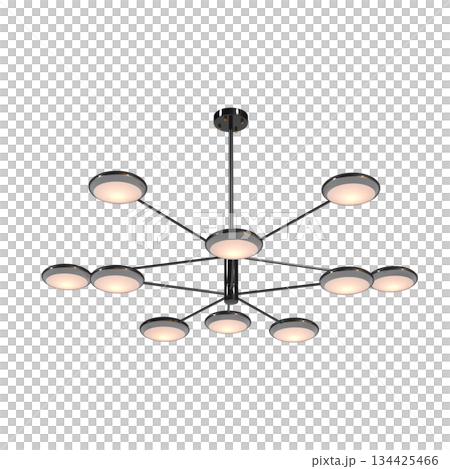 chandelier on the ceiling isolated on transparent background, hanging lamp, pendant light, 3D illustration, cg render chandelier on the ceiling isolated on transparent background, hanging lamp, pendant light, 3D illustration, cg render 134425466